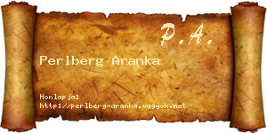 Perlberg Aranka névjegykártya